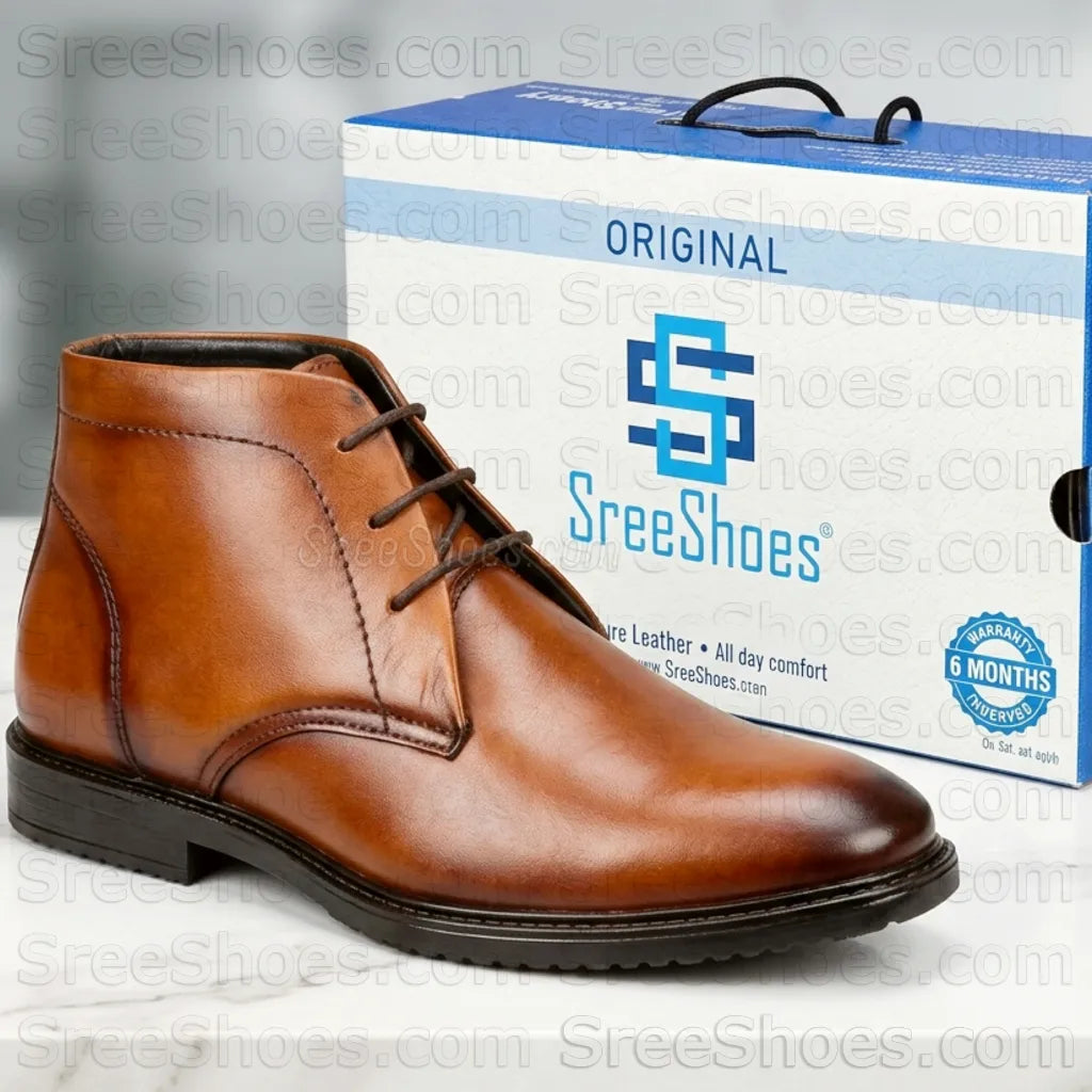 Pure Full-Grain Leather Chukka Boot for Men