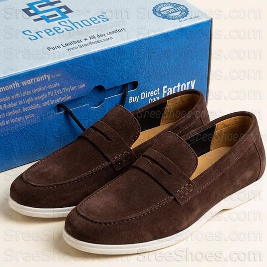 Comfort Premium Penny Loafers for Men Pure Leather Suede Slip On Shoe