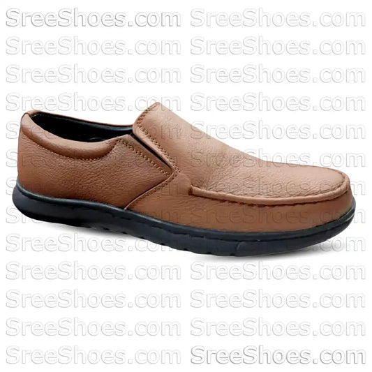 Men's Loafers Pure Leather Apron Toe Formal Comfort Slip On Shoes