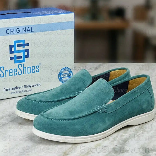 Men's Premium Suede Leather Moccasin Loafers Lightweight Casual Slip-On Shoes