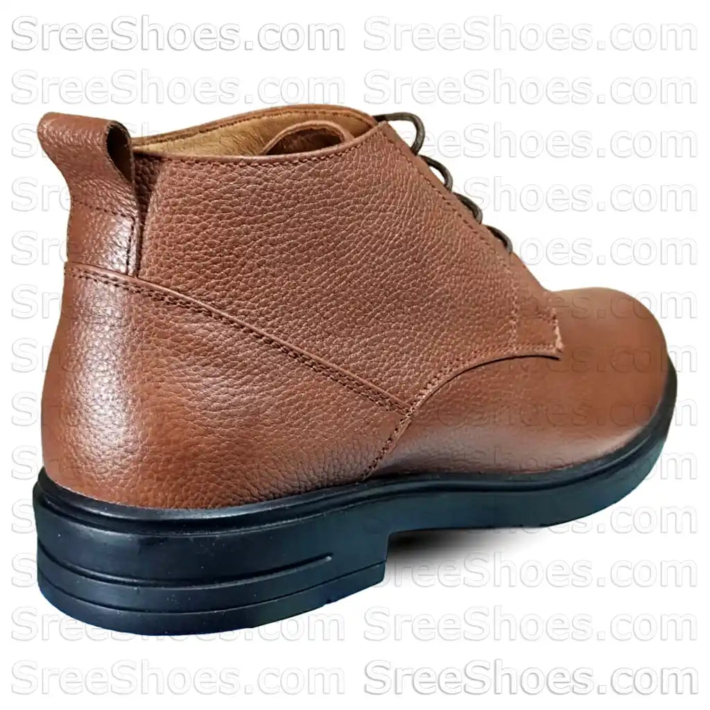 Men's Chukka Boots Full-Grain Leather High Ankle Shoes
