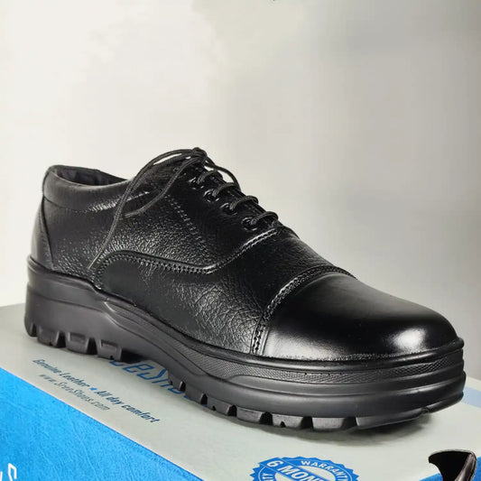 Police Dress Shoes Pure Leather Women's Oxford Lace Up