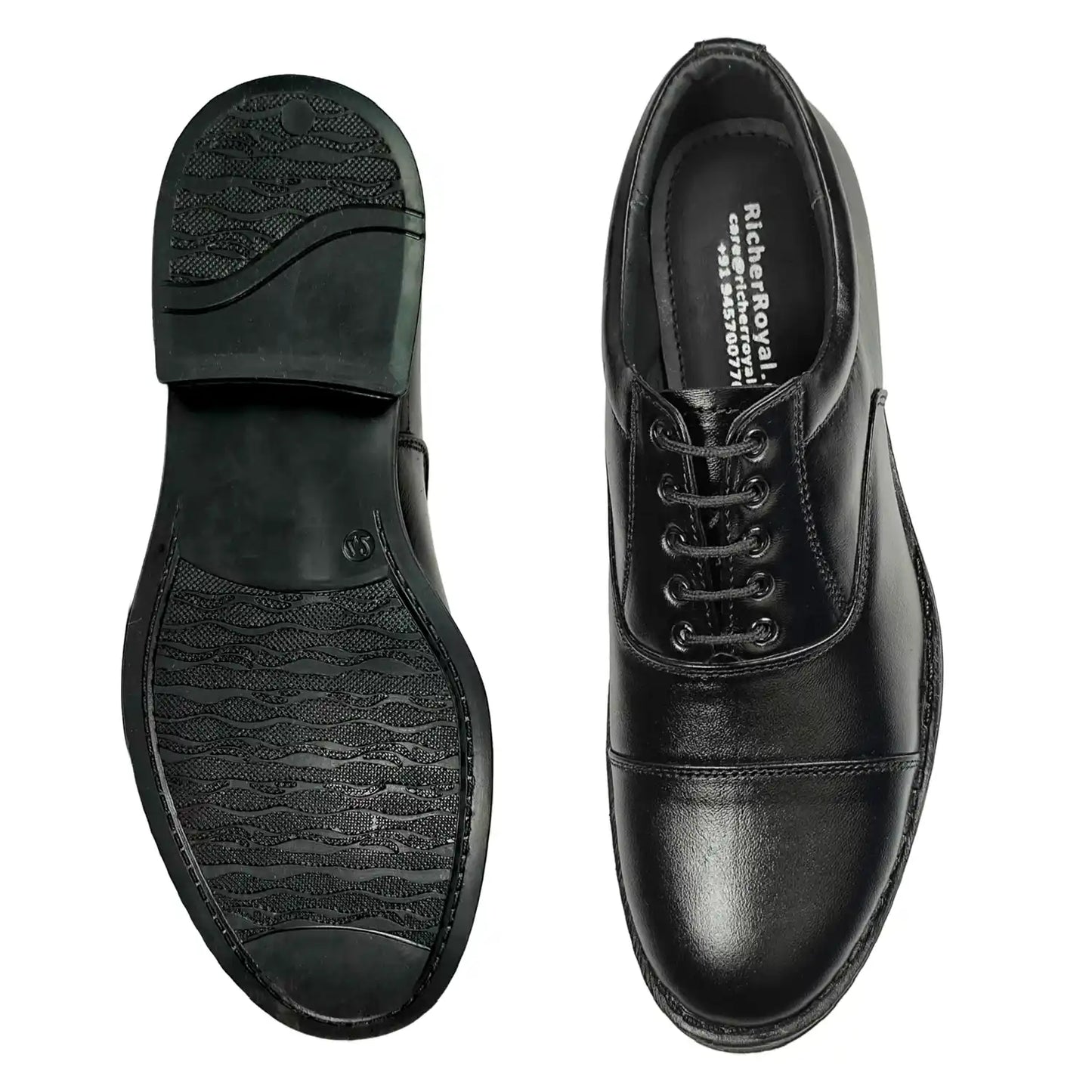 Police Uniform Shoes Pure Leather Oxford for Men