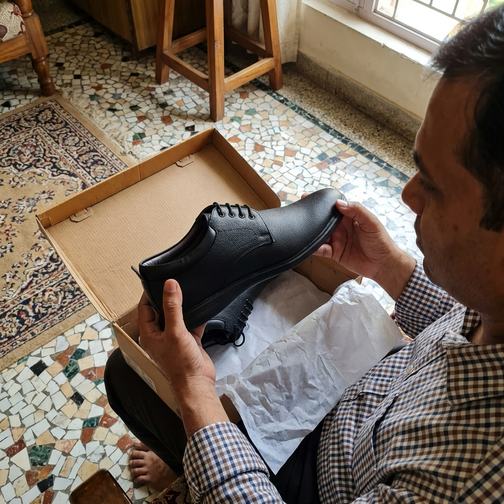 Black Formal Comfort Shoes for Men Derby Light Weight Lace Up