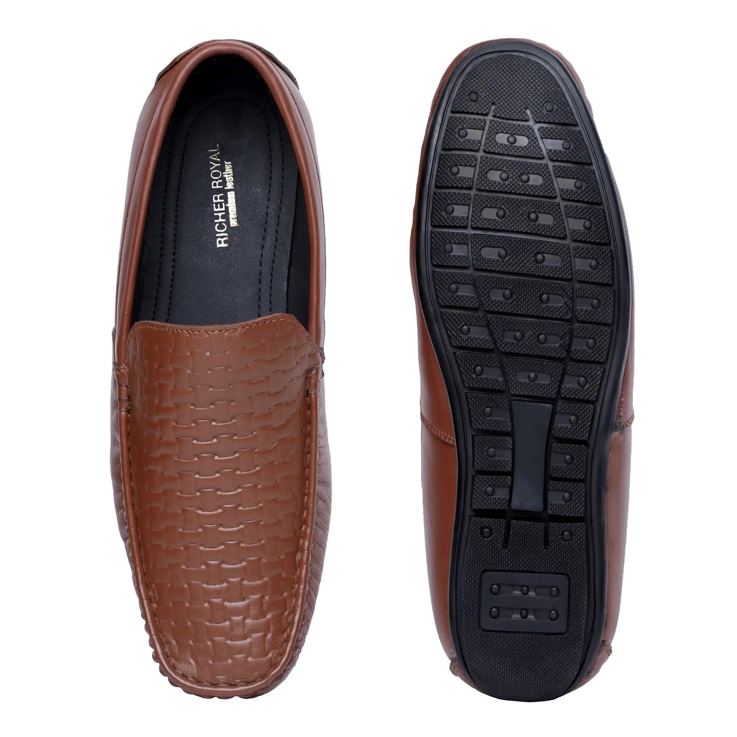 Men Pure Leather Casual Slip On Loafers