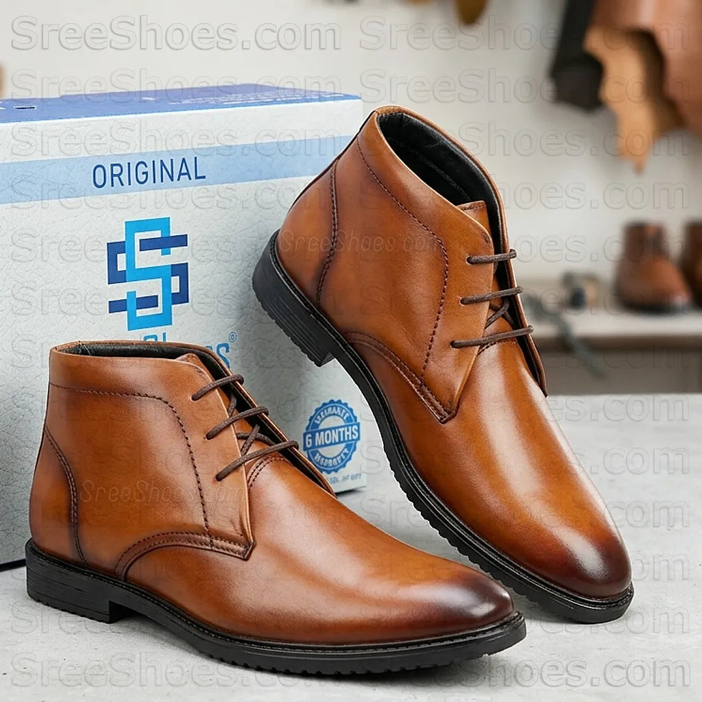 Pure Full-Grain Leather Chukka Boot for Men