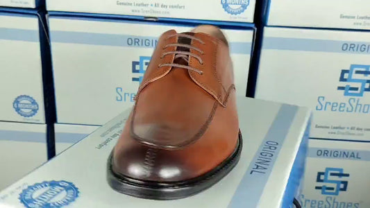 Men's Pure Leather Apron Toe Derby Shoes (Full Grain)