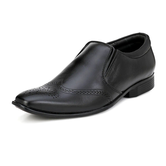 Pure Leather Wing Tip Slip On Brogue Shoes for Men