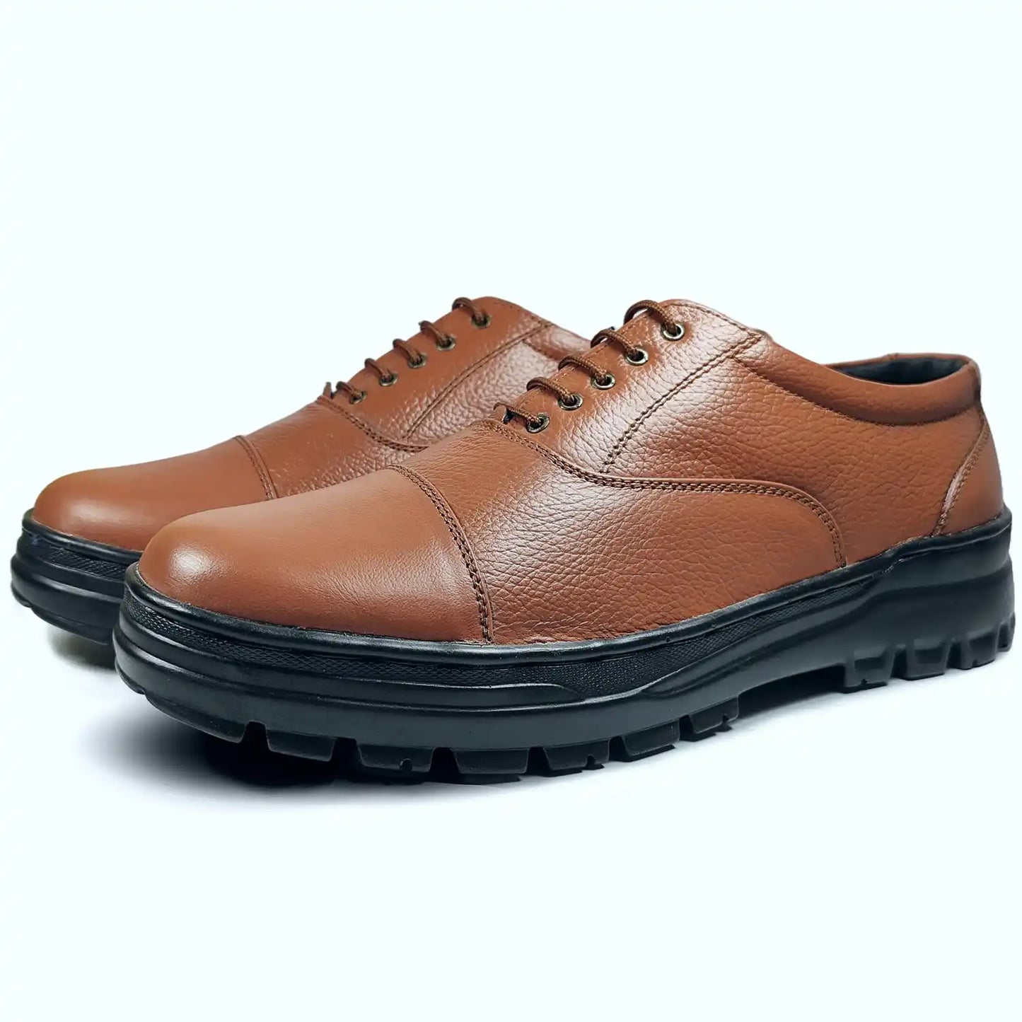 Police Dress Shoes Pure Leather Oxford Lace Up